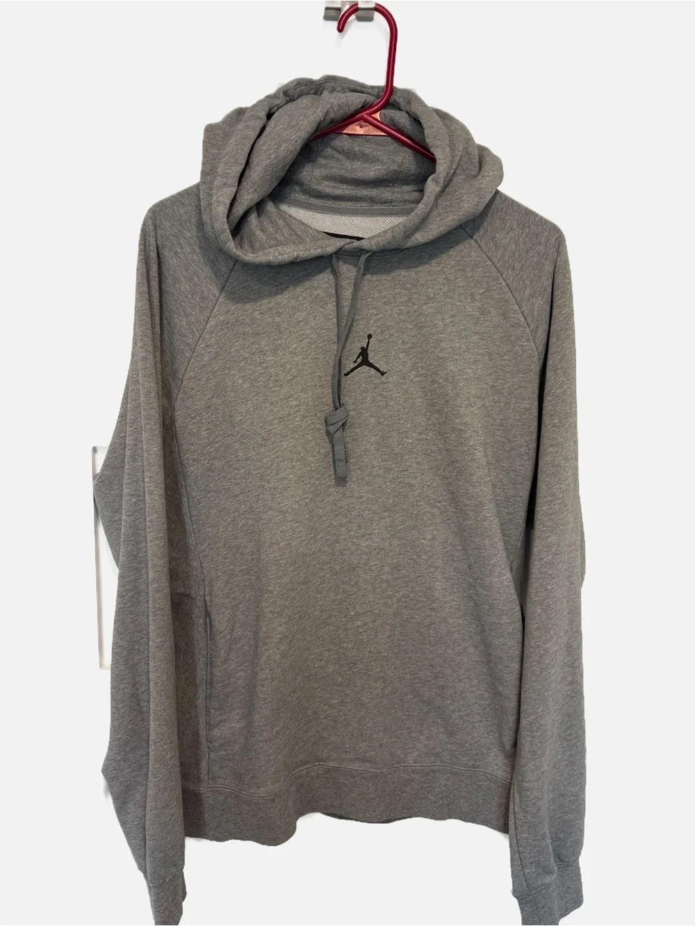 Jordan Men's Gray Pullover Hoodie with Black Jumpman